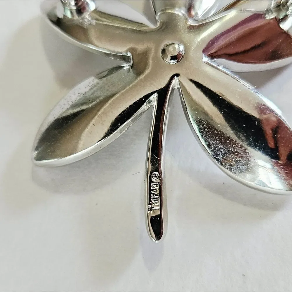 Vintage Crown Trifari Alfred Philippe Brushed Silver Tone Floral Brooch Pin